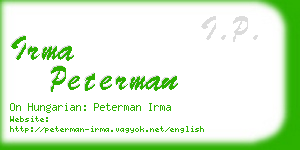 irma peterman business card